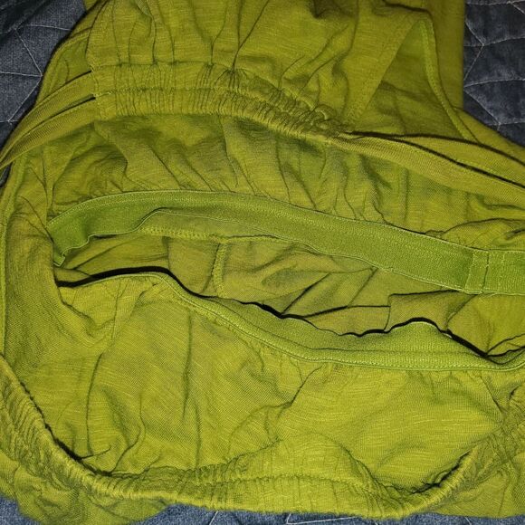 Athleta Size S Lime Green Double Strap Racerback Athletic Dress Shelf Bra V Neck - Picture 6 of 12